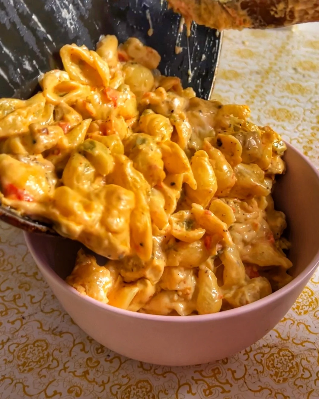 Creamy Chicken Pasta with Cherry Tomatoes and Bell Pepper