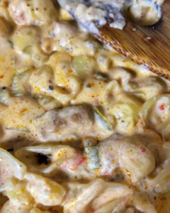 creamy chicken pasta with cherry tomatoes